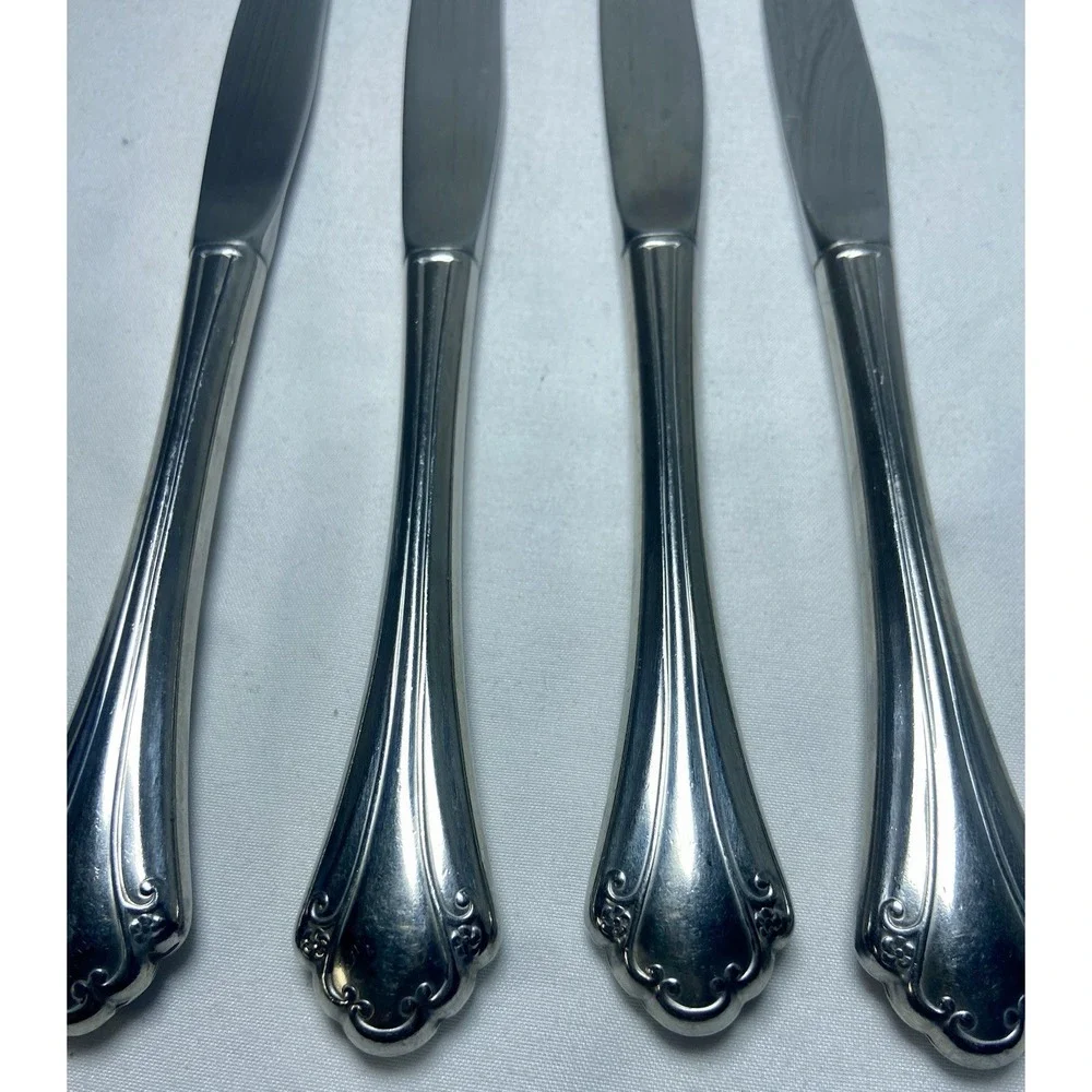 4 Dinner Knives Oneida FALKIRK‎ Glossy Stainless Flatware